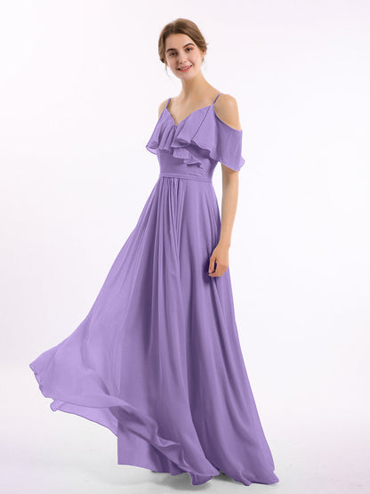 Tahiti Valentina Chiffon Off-Shoulder Dress