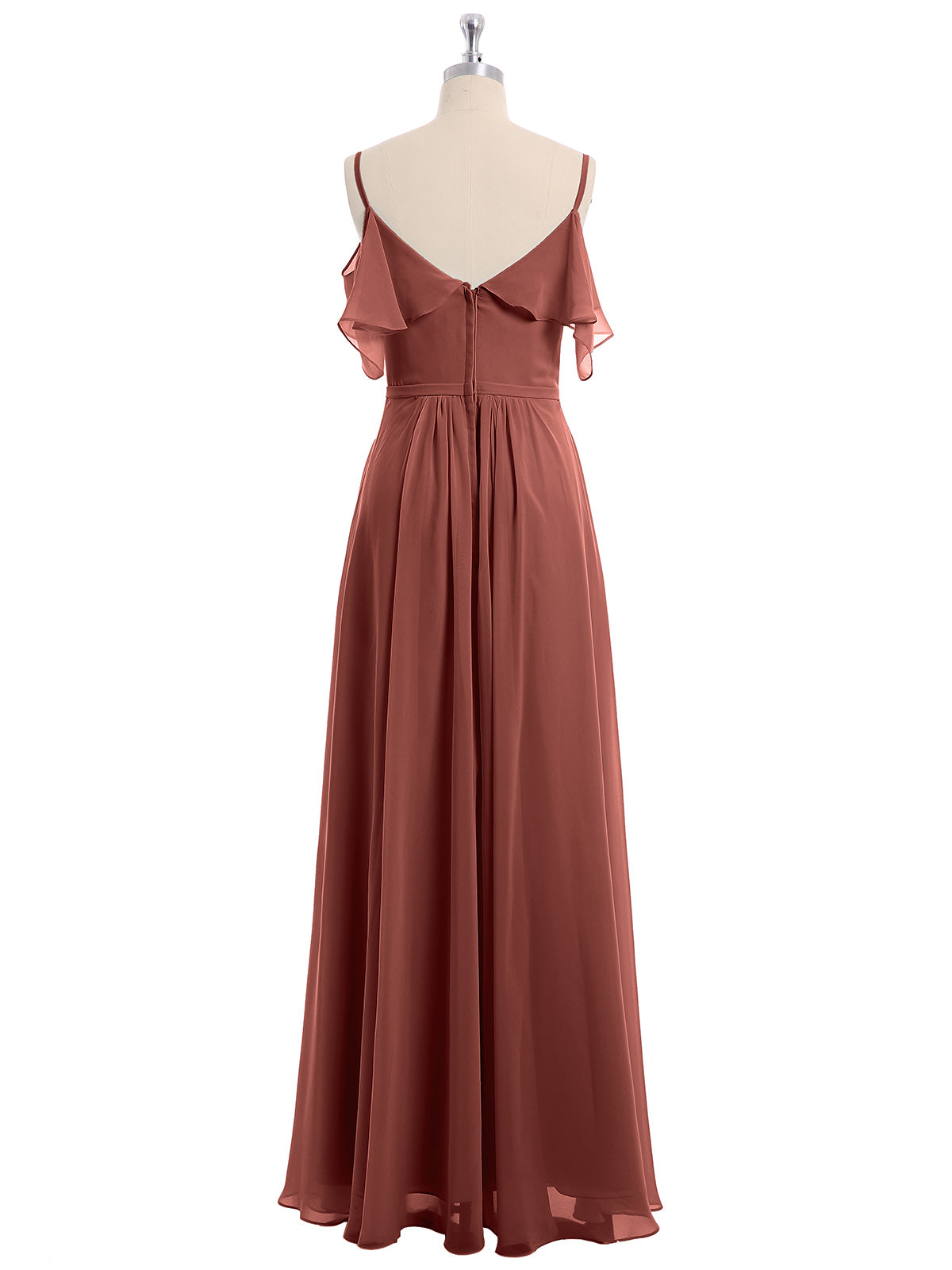 Terracotta Plus Size Valentina Chiffon Off-Shoulder Dress