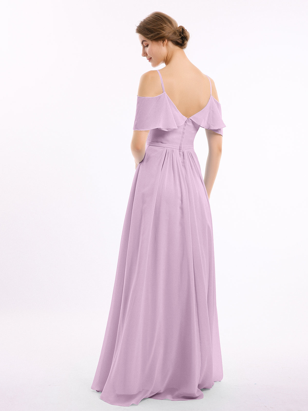 Wisteria Valentina Chiffon Off-Shoulder Dress