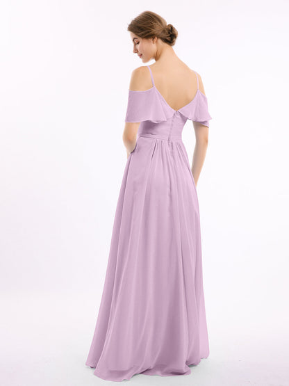 Wisteria Valentina Chiffon Off-Shoulder Dress