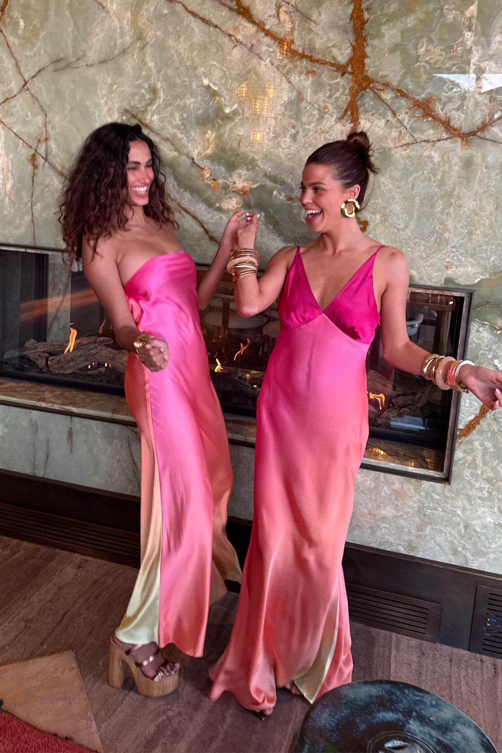 Natalia Strapless Maxi Dress in Pink Sorbet