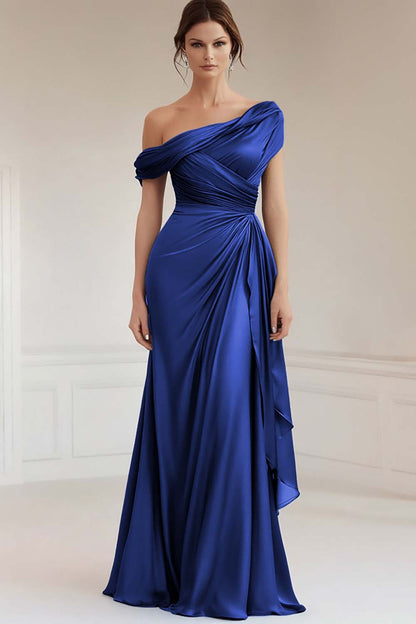 Royal Blue Vivienne One-Shoulder Satin Mermaid Dress