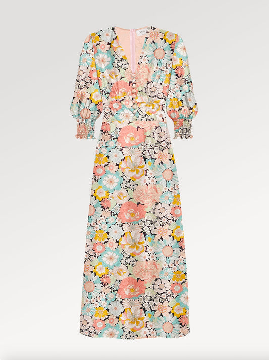 Ella Silk Charmeuse Midi Dress