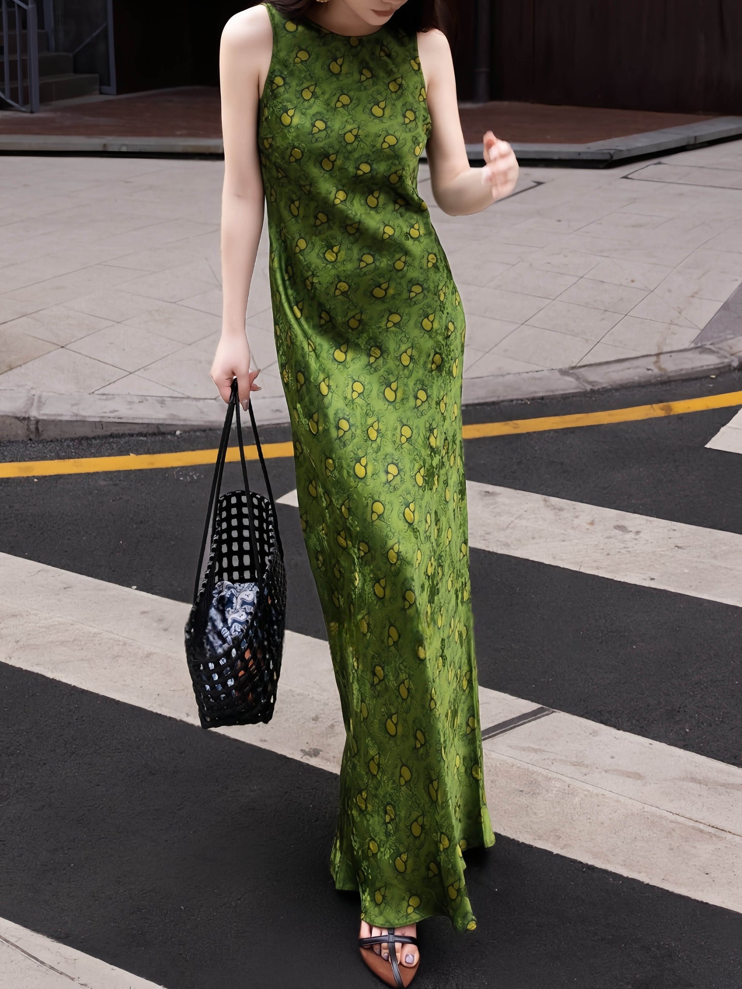 Feel Long Dress Margot Printed Rayon Maxi Dress