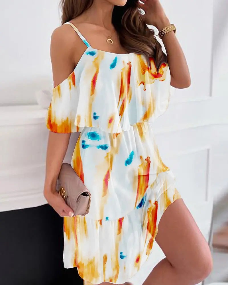 Black Vivienne Off-Shoulder Chiffon Dress