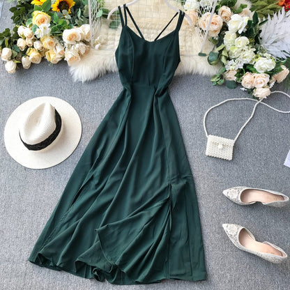 ivory Eloise Linen Backless Dress