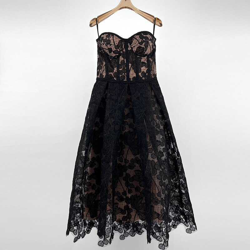As photo Vivienne Embroidered Strapless Wrap Dress