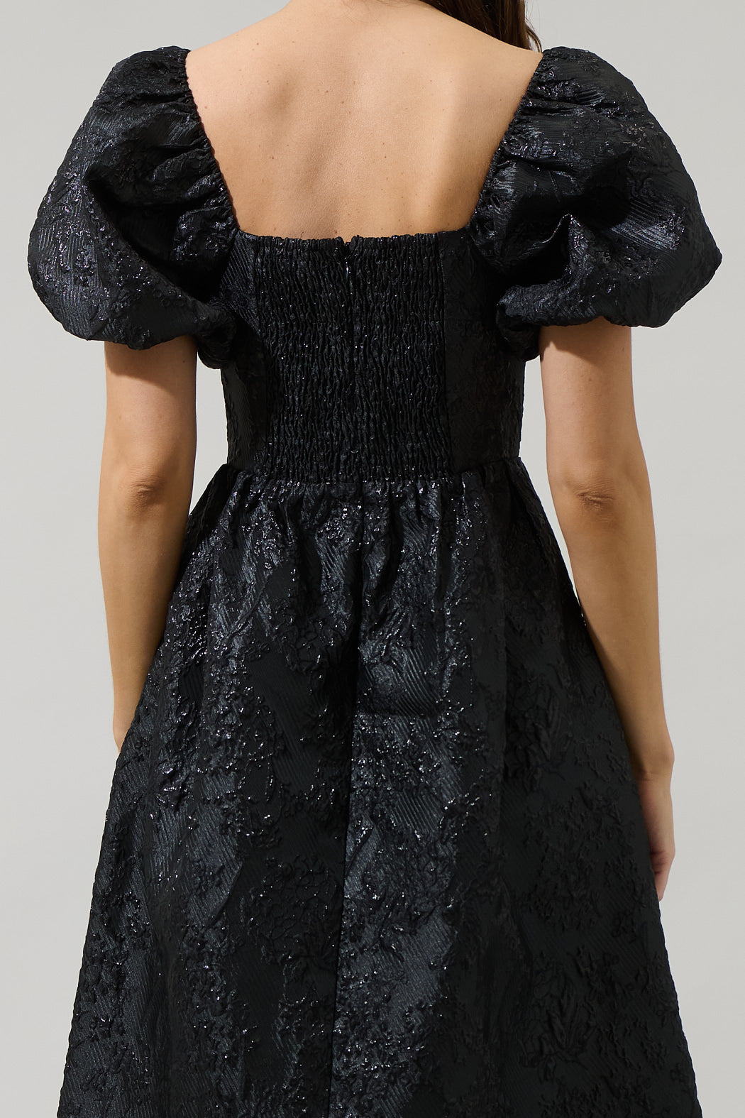 BLACK Danica Jacquard Midi Dress in Fuchsia