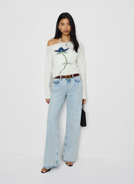 Floral Mesh Knit Sweater