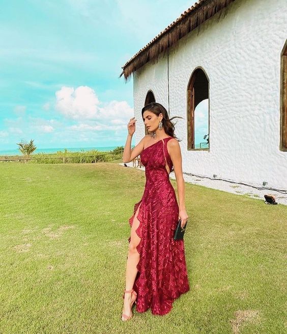 Custom Color(Add Your Color On ”Order special instructions“ ） Arabella One-Shoulder Lace Sheath Dress