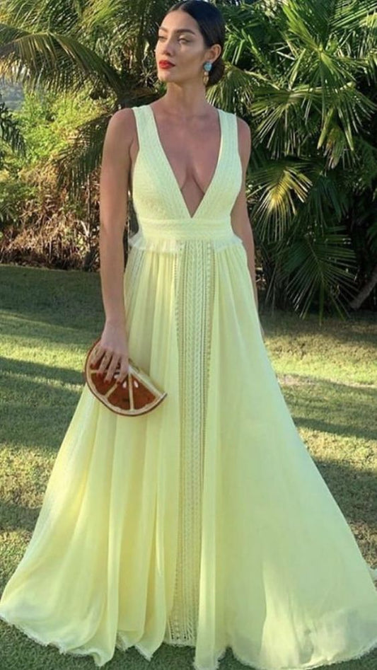 AS PHOTO Margot A-Line Chiffon Prom Dress in Golden Yellow