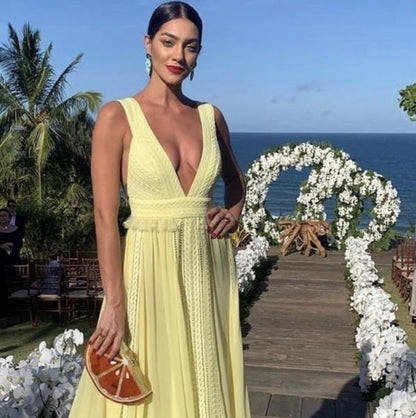 AS PHOTO Margot A-Line Chiffon Prom Dress in Golden Yellow
