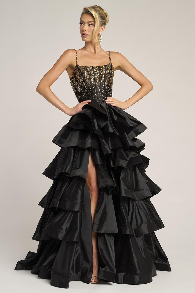 Red/Red Portia Black & Gold Ballgown