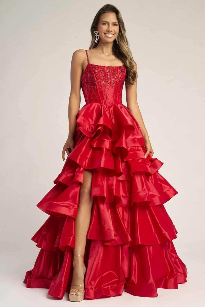 Pink Portia Black & Gold Ballgown