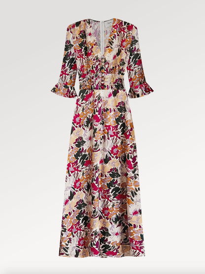 Ella Silk Charmeuse Midi Dress
