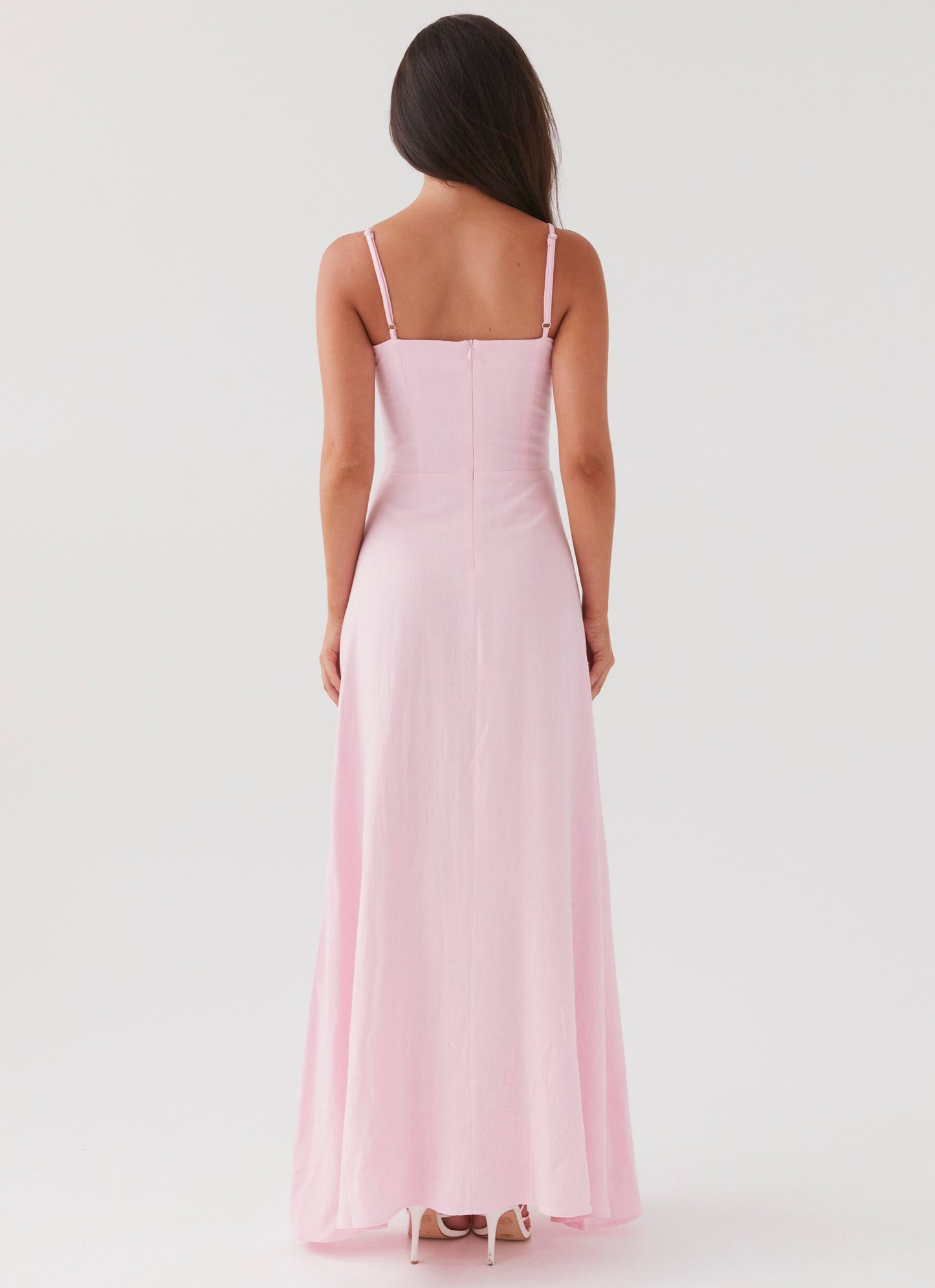 Pink Petal Angelina Linen Maxi Dress