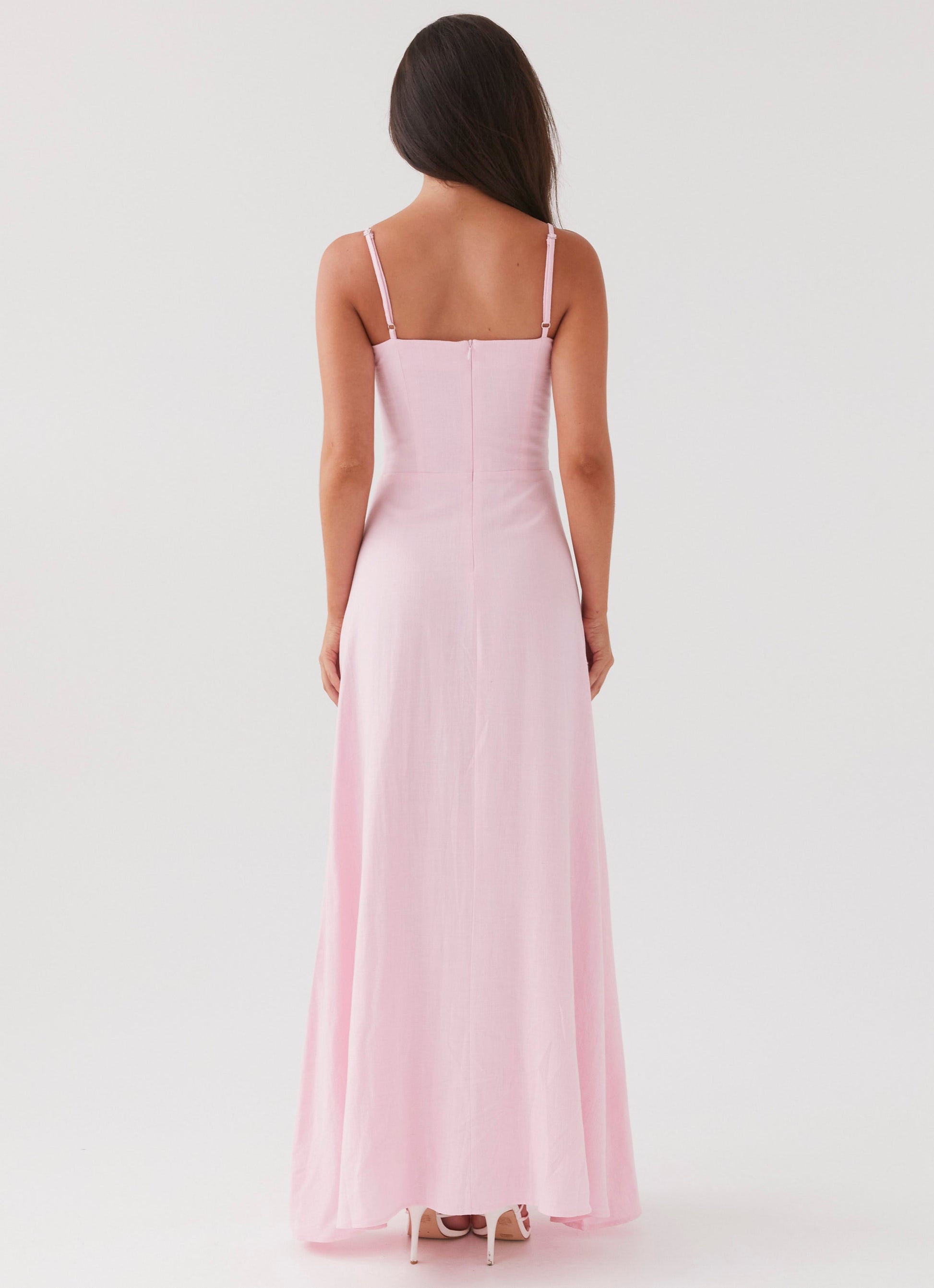 Pink Petal Angelina Linen Maxi Dress
