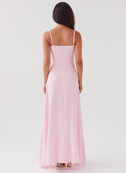 Pink Petal Angelina Linen Maxi Dress