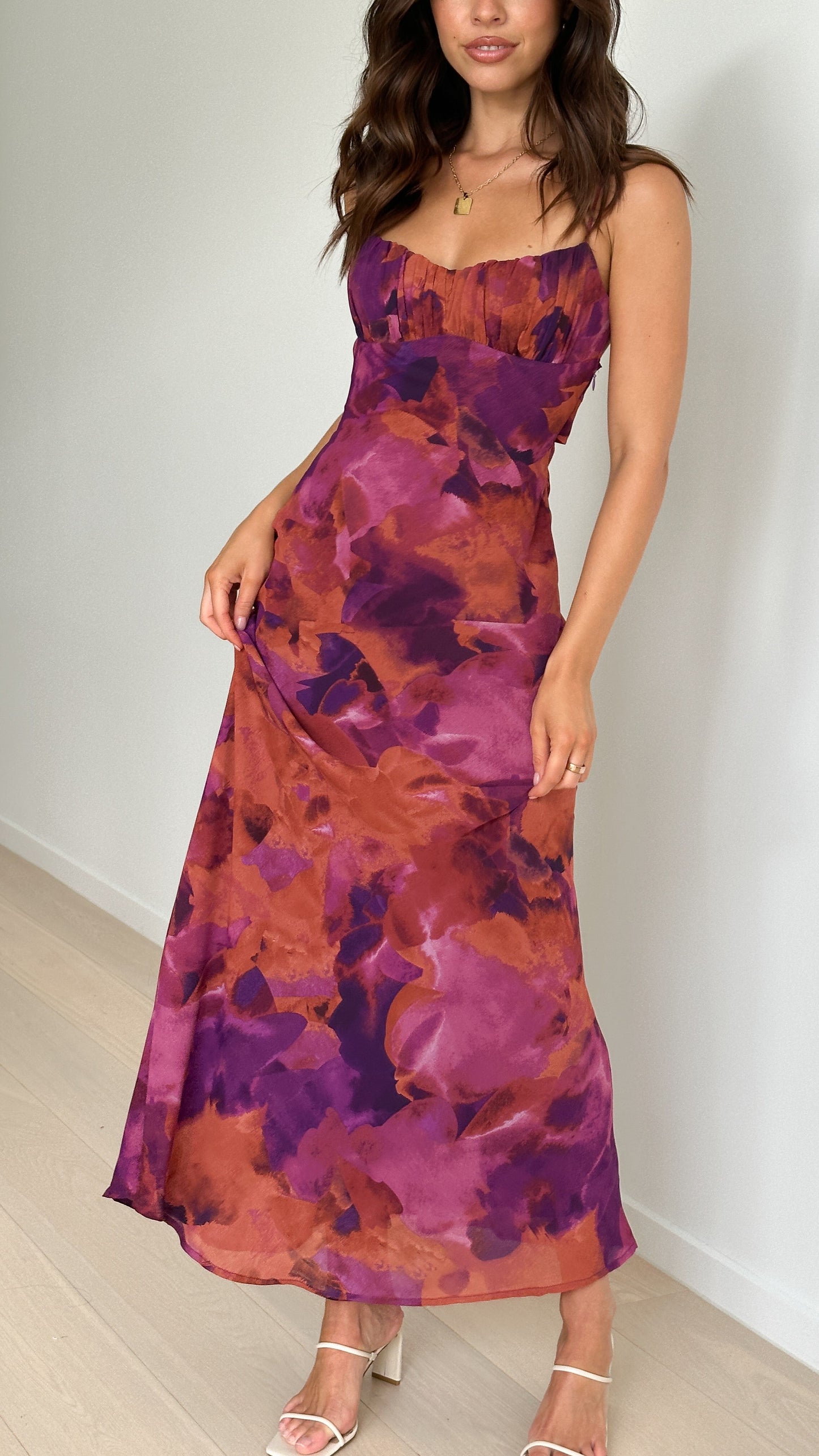 Dark Rose Margie Pink Midi Dress