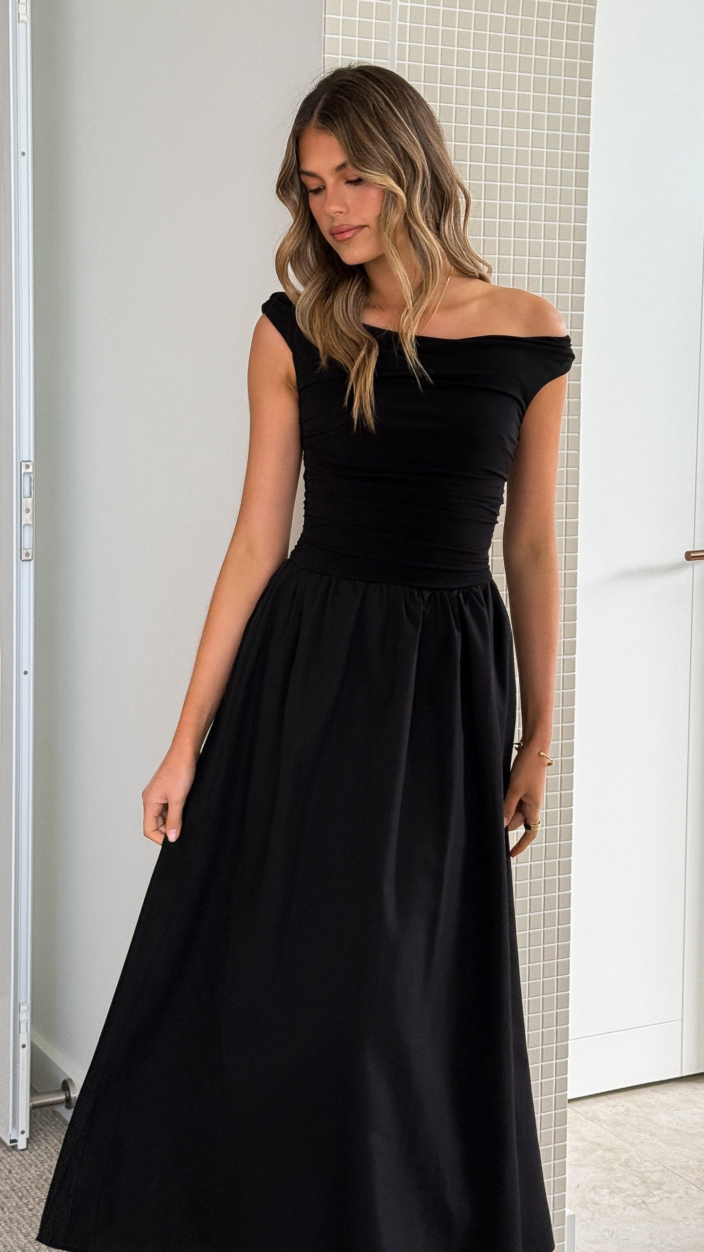 Black Immy Midi Dress in Chocolate