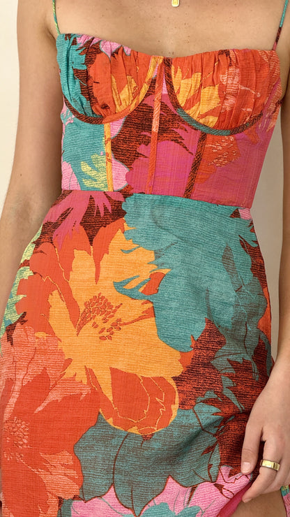 Orange Floral Rahima Floral Maxi Dress