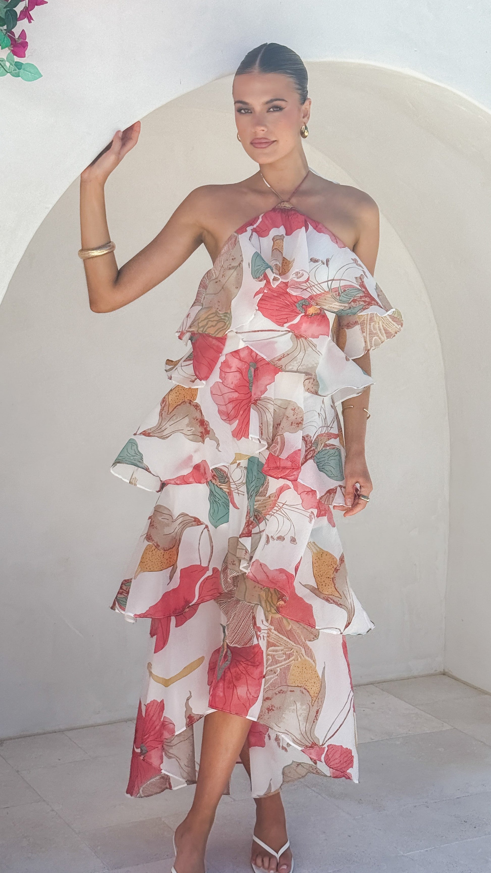 Blush Lotus Margot Lilac Floral Maxi Dress
