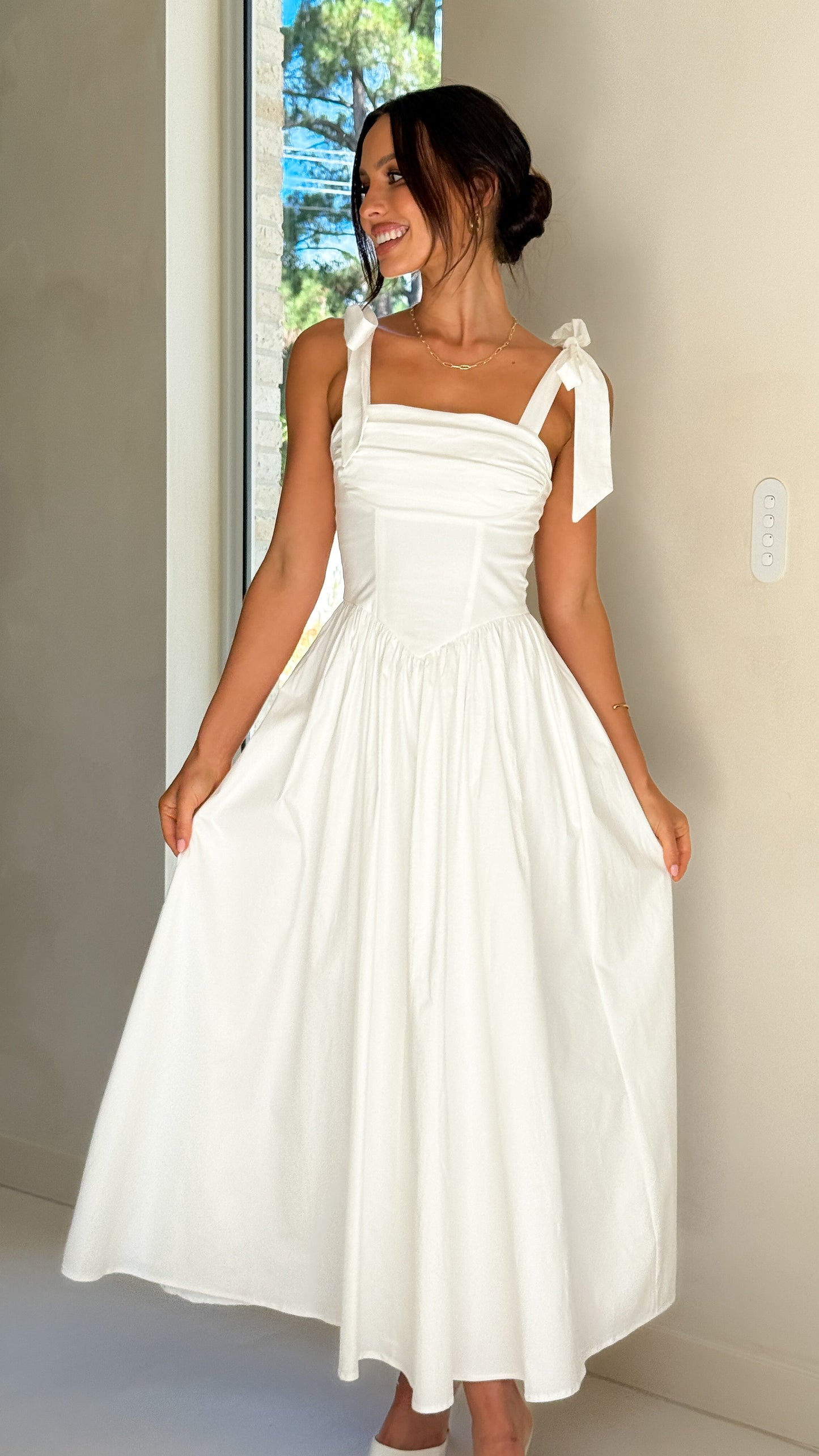 White Haisley Pink Maxi Dress