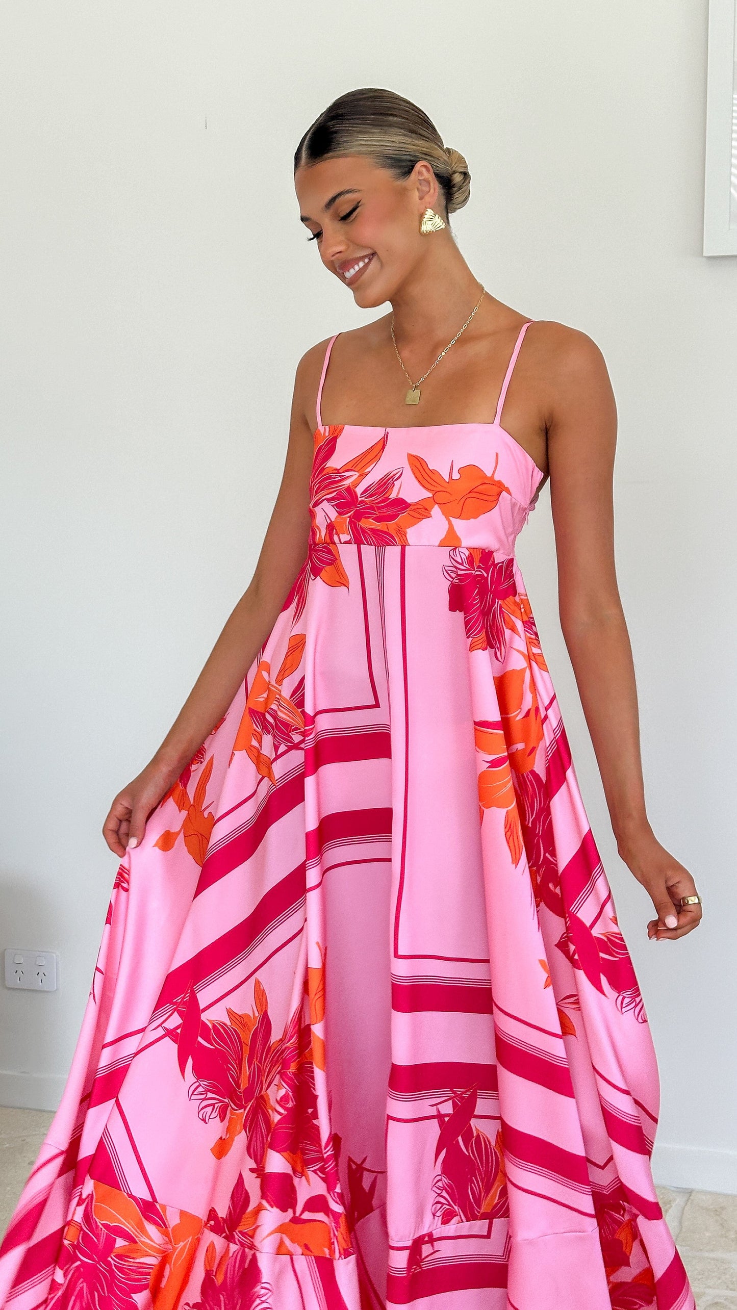 Pink/Orange Kaethe Ombré Maxi Dress