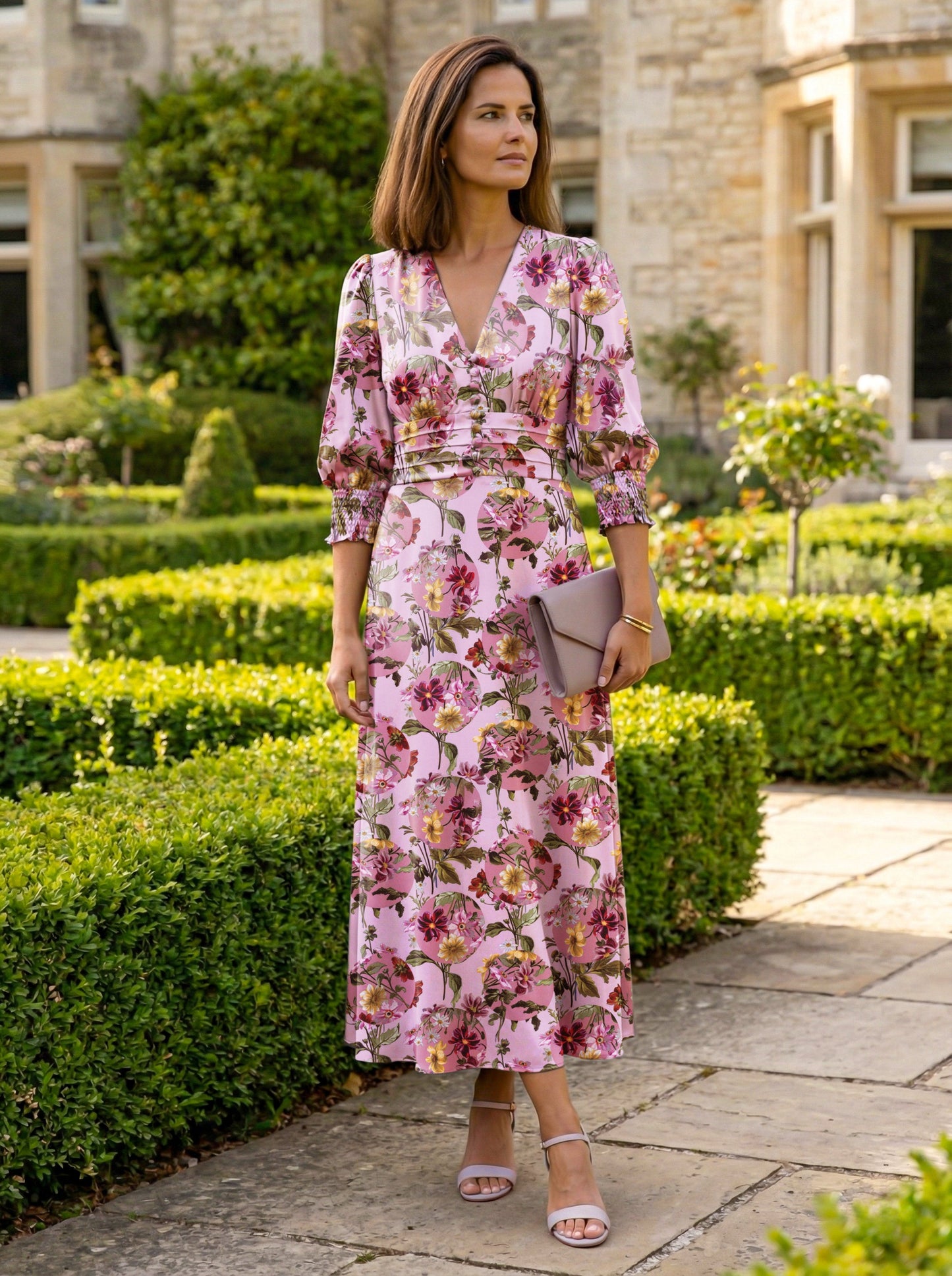 Ella Silk Charmeuse Midi Dress