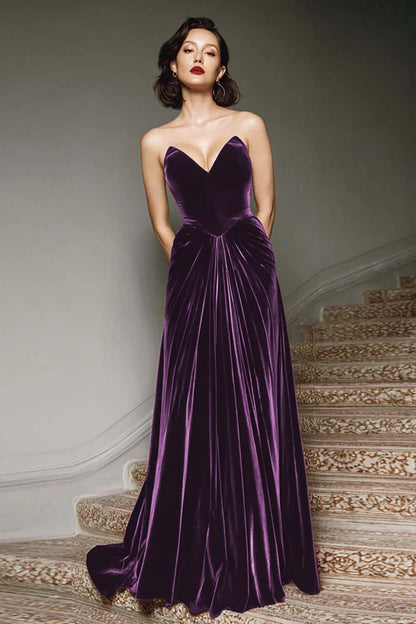 Plum Margot Velvet A-Line Dress