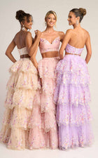 Portia Tiered Tulle Two-Piece Gown