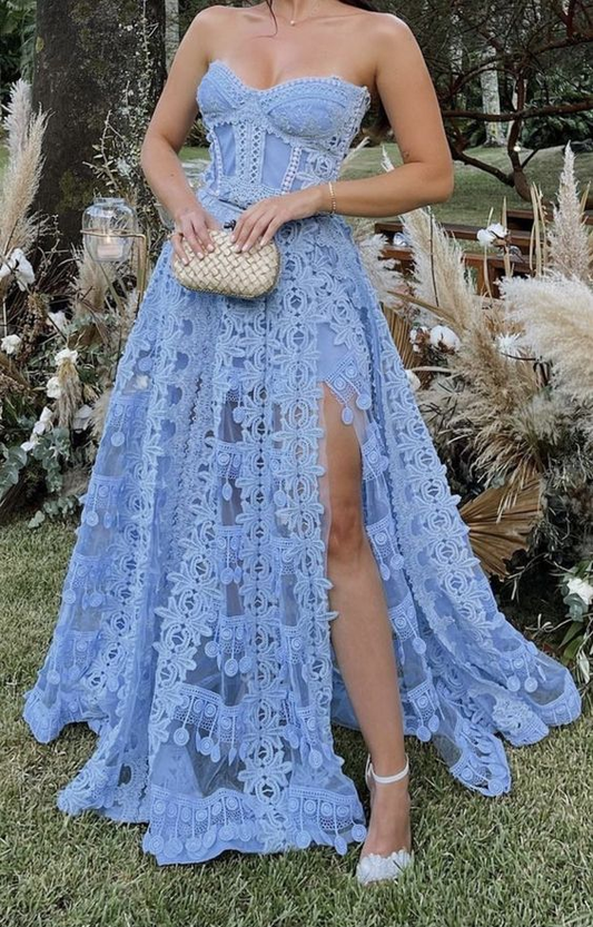 As picture Arabella Appliqué Strapless Prom Dress