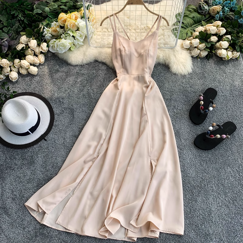 ivory Eloise Linen Backless Dress