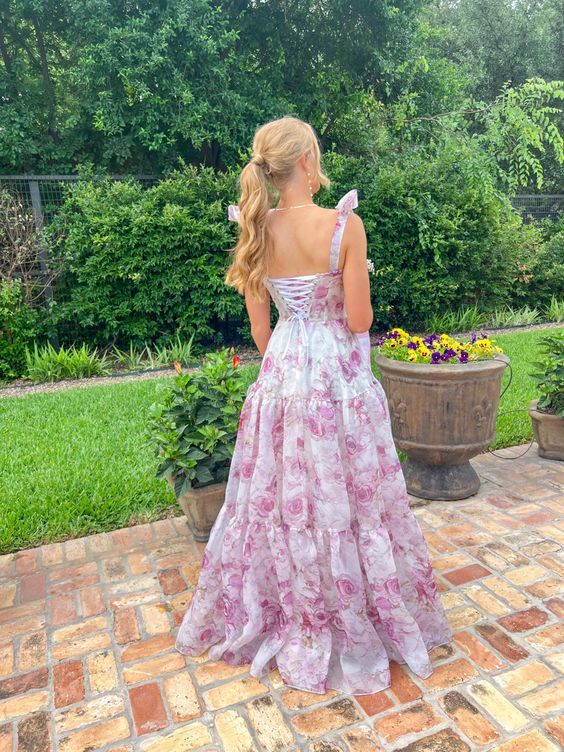 Custom Color ( Special instructions for seller ) Margot Floral Chiffon Ball Gown