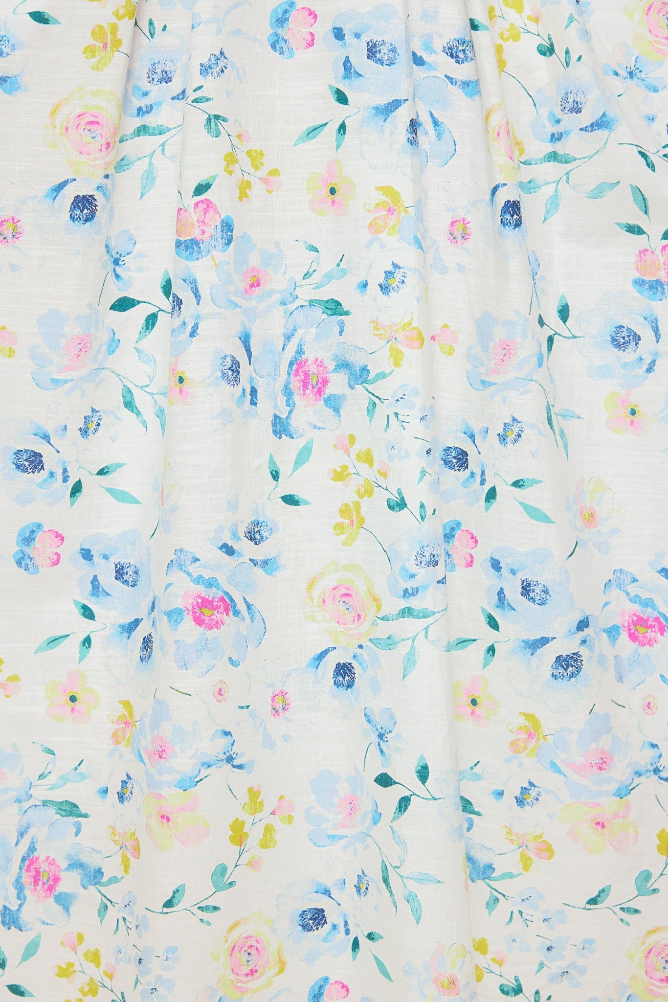 Blue Bouquet Sophia Silk Midi Dress in Blue Bouquet