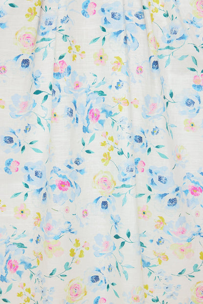 Blue Bouquet Sophia Silk Midi Dress in Blue Bouquet