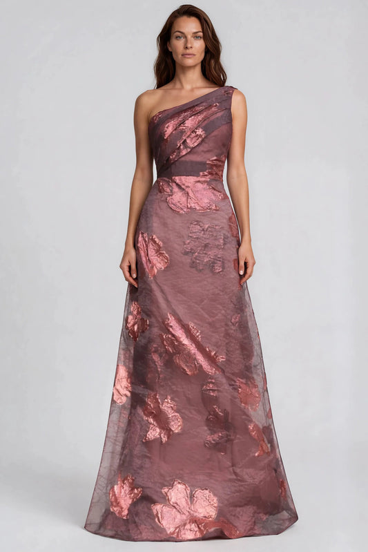 line Fil Coupe Gown One Shoulder A-line Fil Coupe Gown