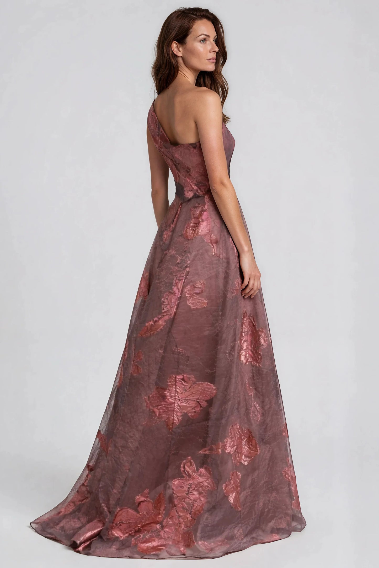 line Fil Coupe Gown One Shoulder A-line Fil Coupe Gown