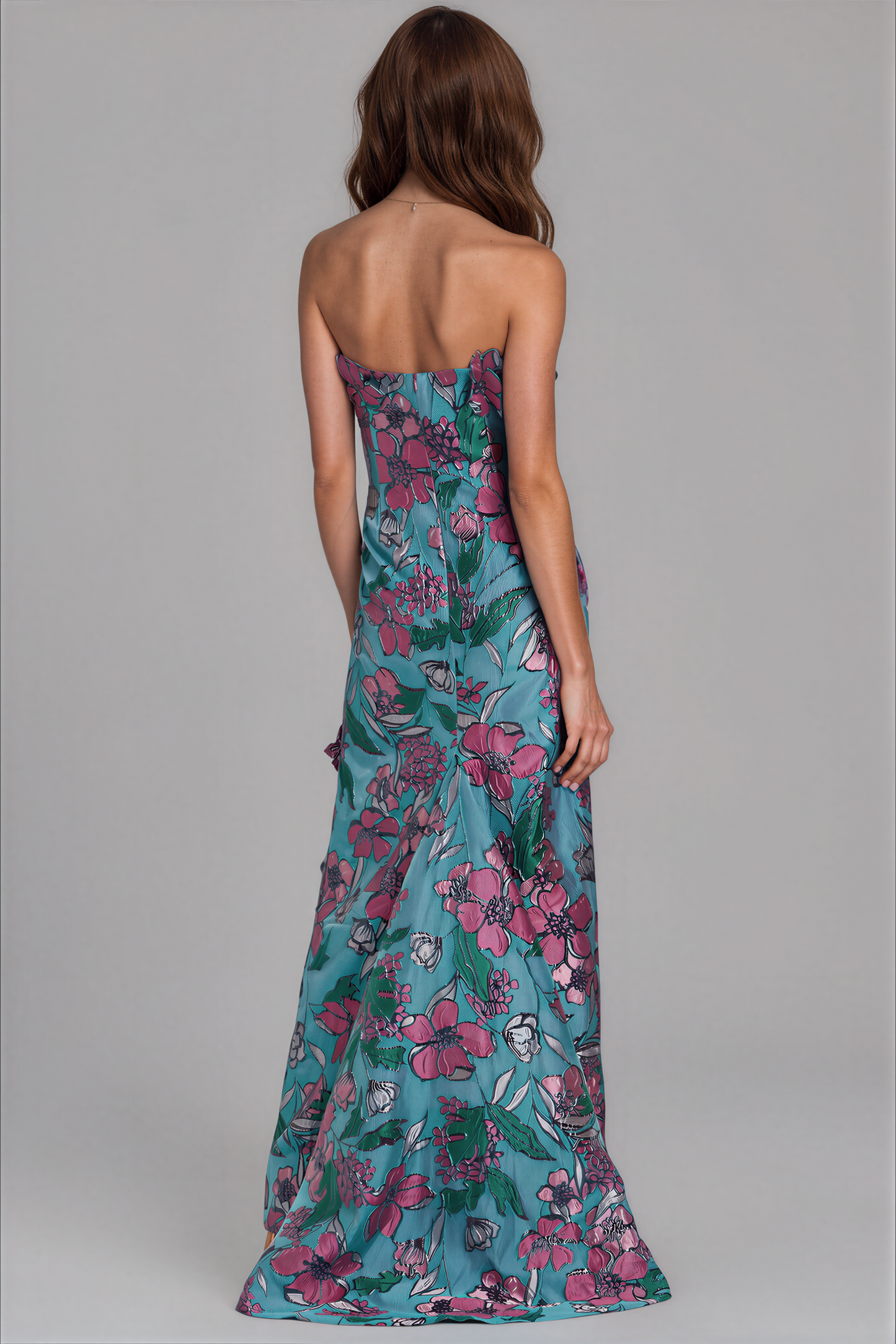 Multi Margot Floral Brocade Fit and Flare Gown