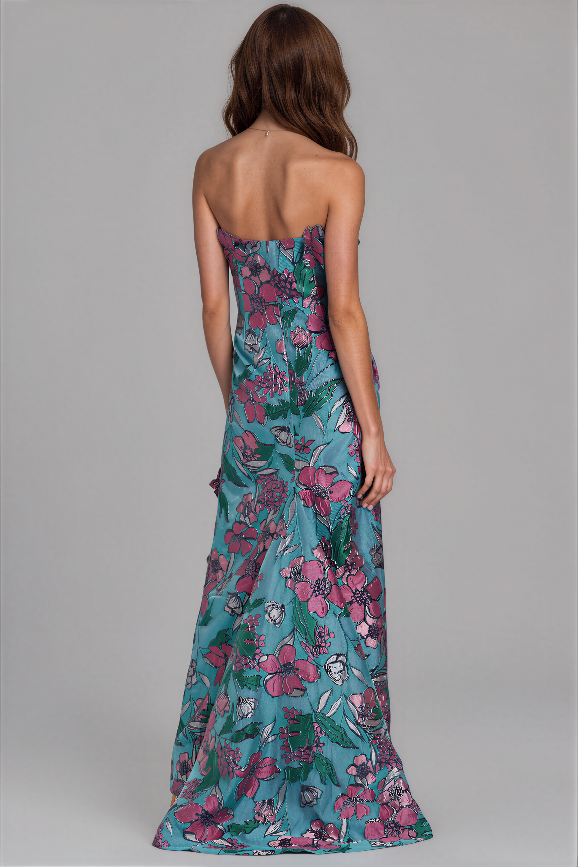 Multi Margot Floral Brocade Fit and Flare Gown