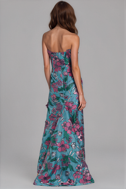 Multi Margot Floral Brocade Fit and Flare Gown