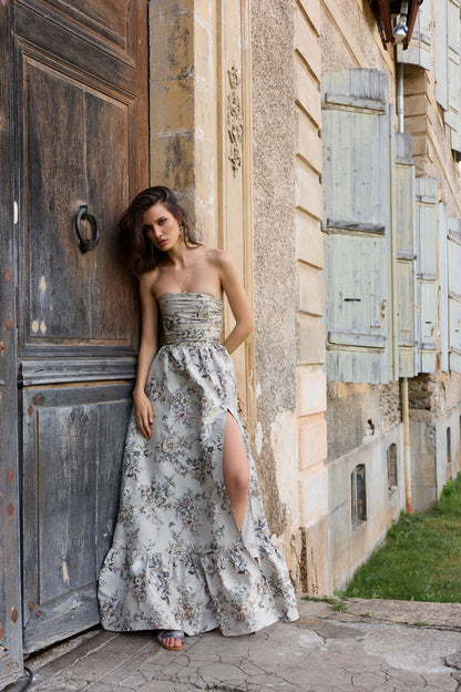Stone Lilibet Brocade Regina Brocade Midi Dress