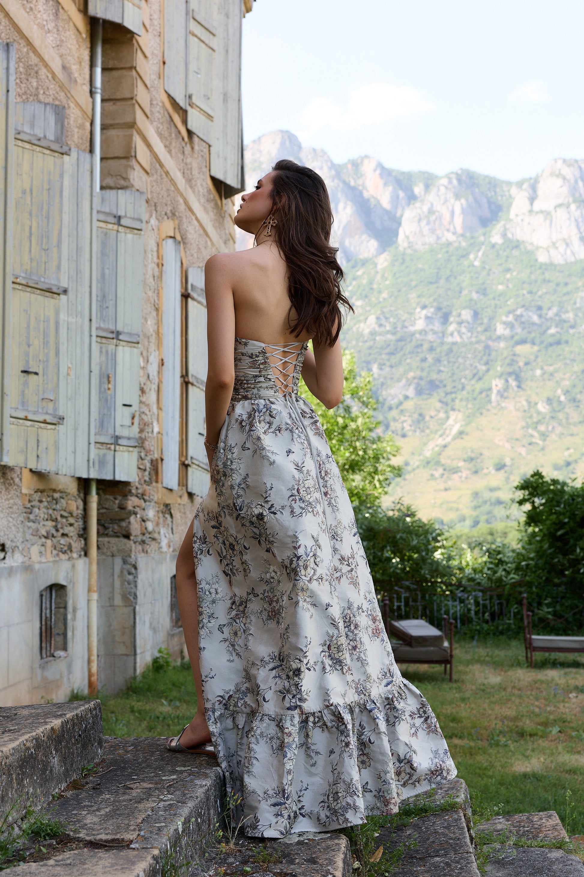 Stone Lilibet Brocade Regina Brocade Midi Dress
