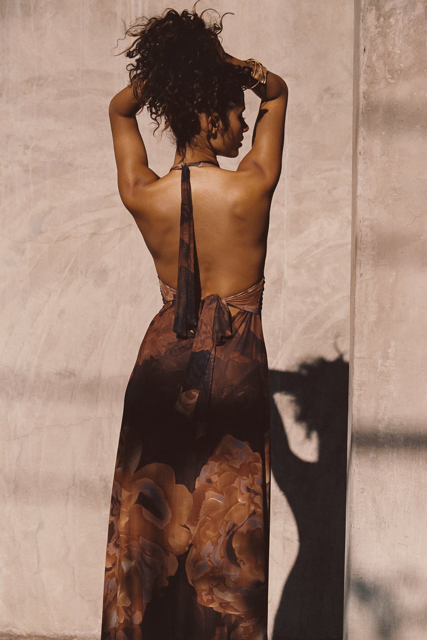 Rosalia Mesh Maxi Dress in Mocha