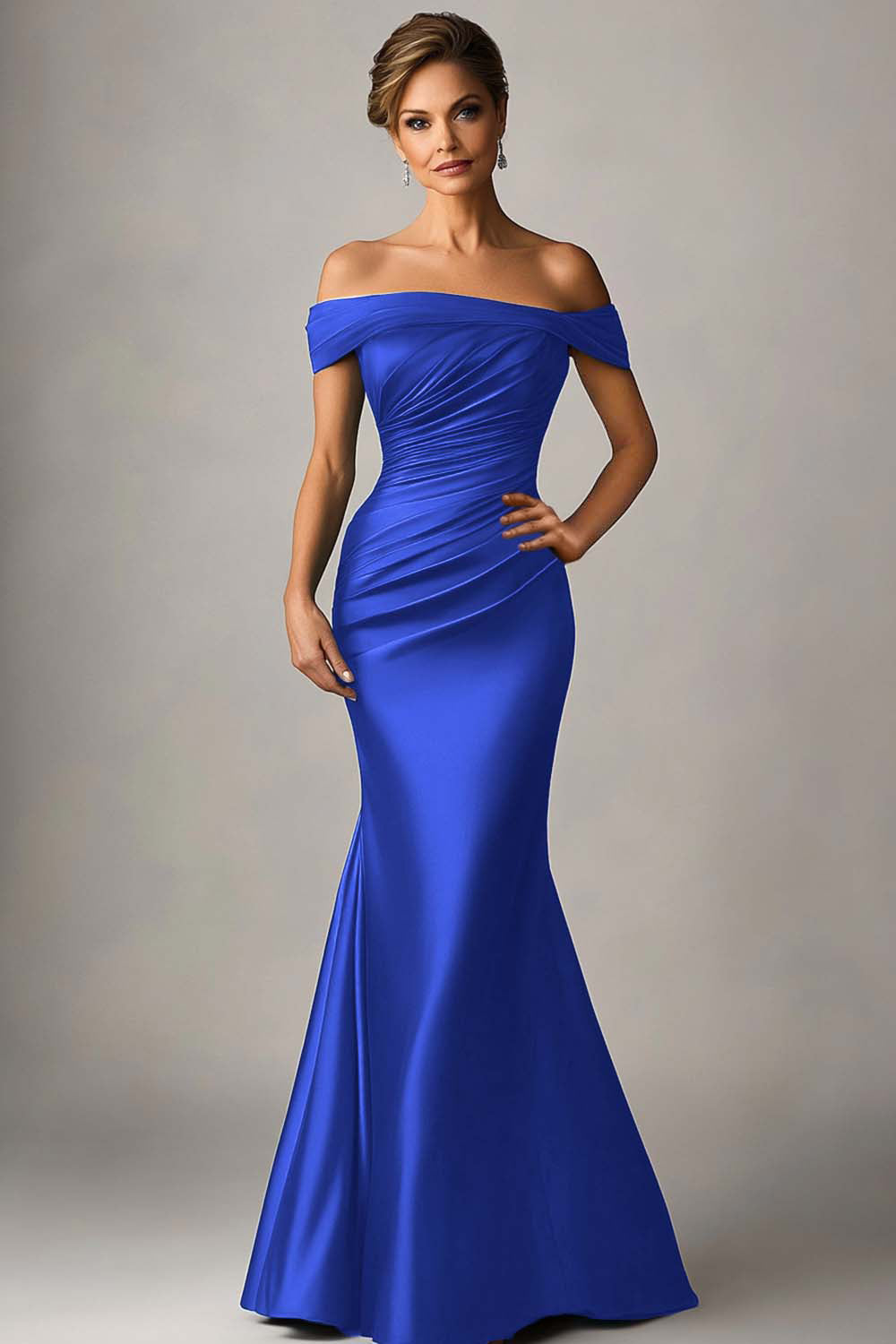 Dusty Blue Margot Satin Mermaid Dress