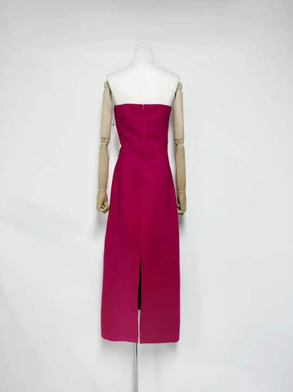 White Margot Off-Shoulder Maxi Dress in Red