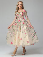 Margot Floral Lace Tea Length Dress