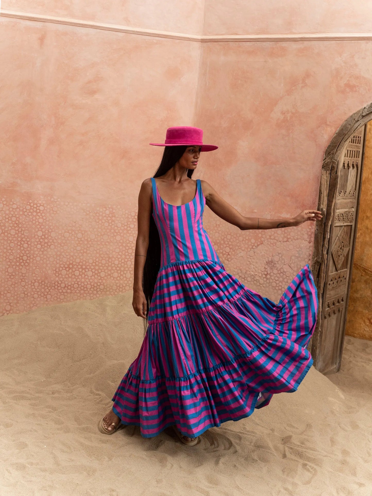 MIAMI STRIPE Selena Striped Maxi Dress