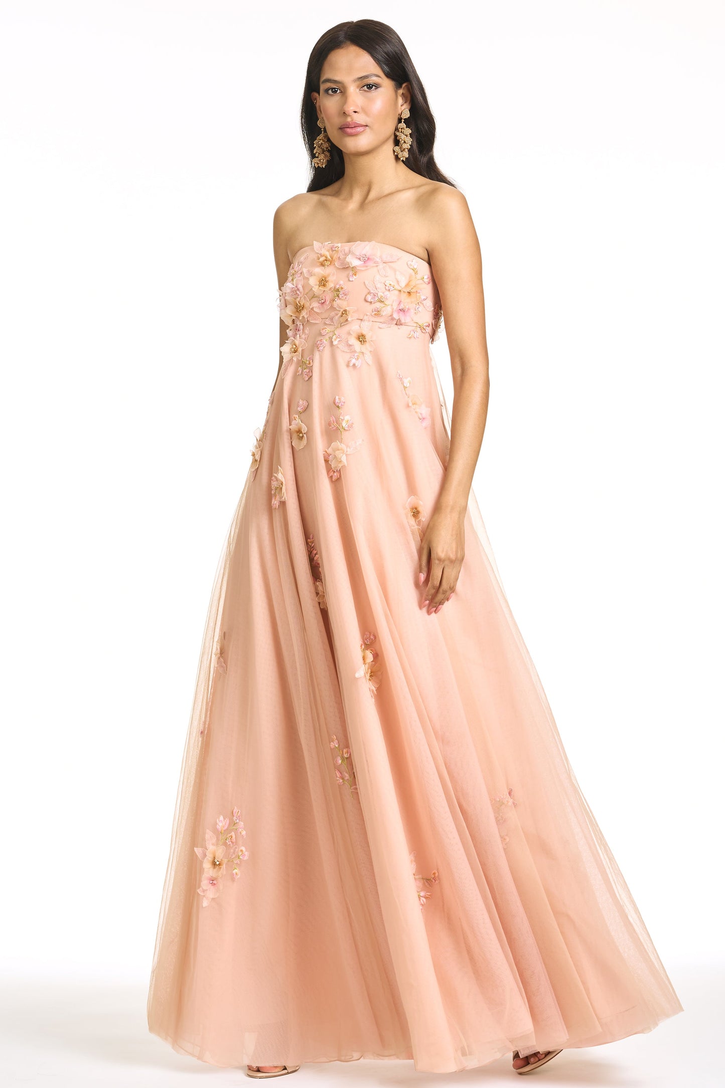 BLUSH Scarlett Embroidered Gown in Blush
