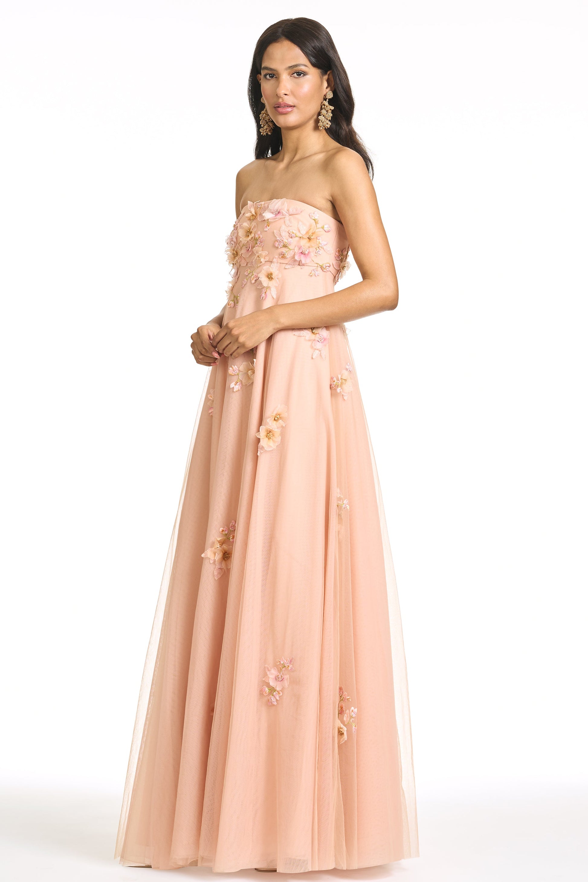 BLUSH Scarlett Embroidered Gown in Blush